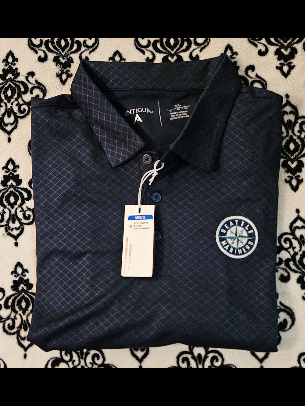 Seattle Mariners Navy Performance Polo by Antigua